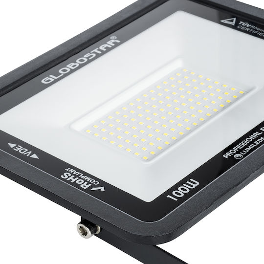 GloboStar Atlas Στεγανός Προβολέας LED 100W Φυσικό Λευκό 4500K IP67
