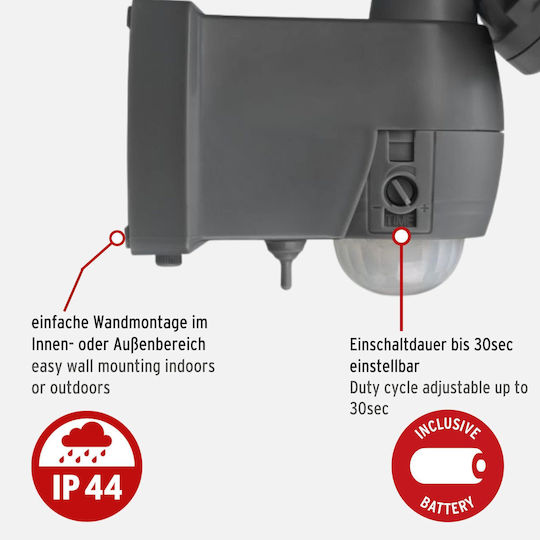 Brennenstuhl Waterproof LED Flood Light 4.5W Cold White 5000K with Motion Sensor IP44