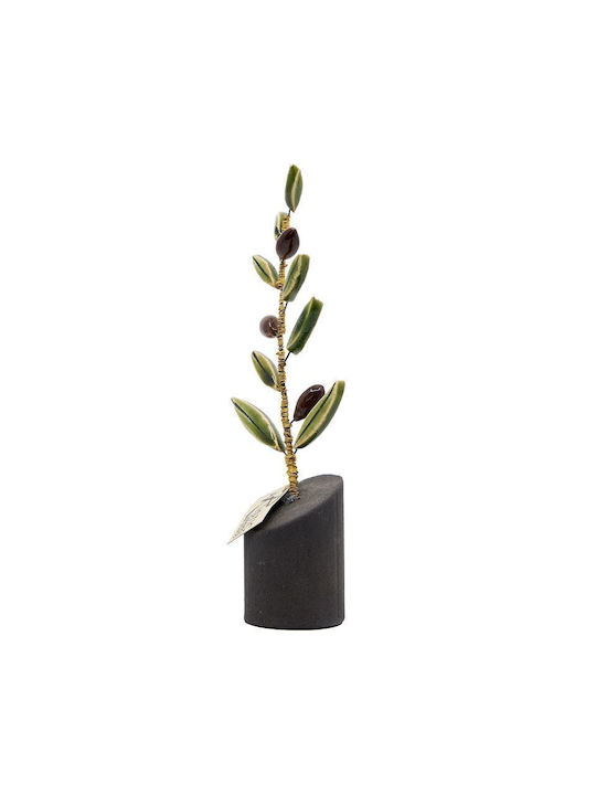 Rozos Ceramics 17-946 Επιτραπέζια Χειροποίητη Κεραμική Διακοσμητική Ελιά 4χ14