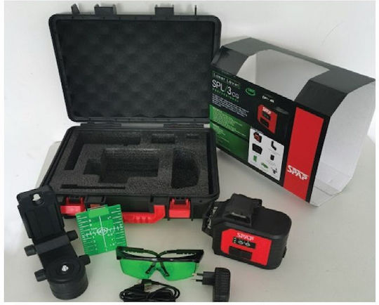 Spap SPL / 3CG Γραμμικό Αλφάδι Laser Πράσινης Δέσμης 7.4V με Εύρος Εργασίας 50m
