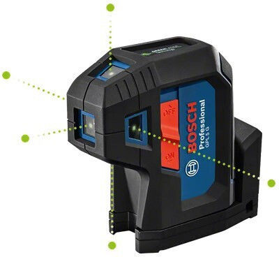 Bosch GPL 5 G Self-leveling Linear Laser Level Green Beam 1.5V with Working Range 30m