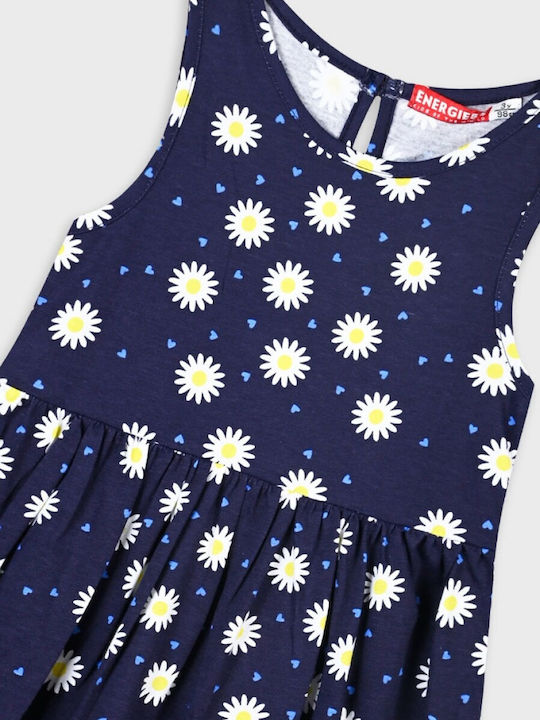 Kinderkleid Ärmellos Blumen BLACK