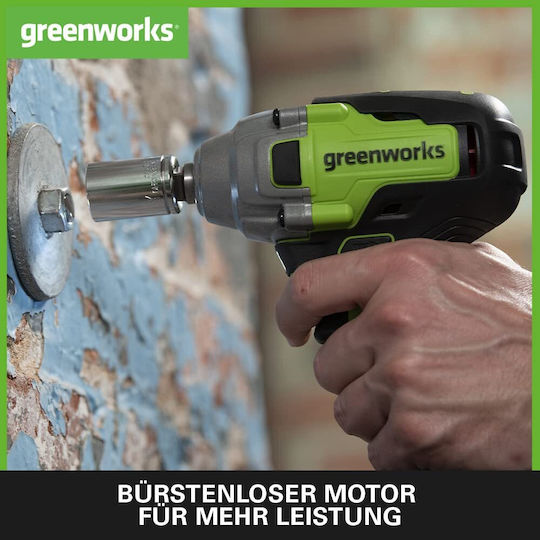 Greenworks GD24IW400 Brushless Impact Wrench Battery 24V Solo with Socket 1/2"