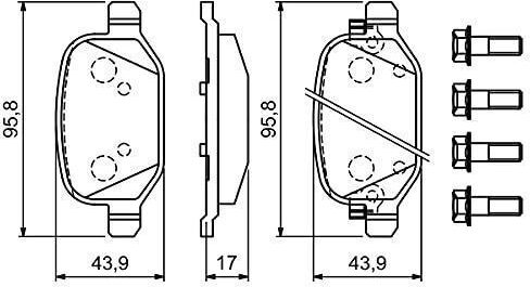 Bosch Σετ Τακάκια για Fiat 500L