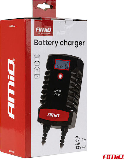 AMiO Pro Hook Зарядно за автомобилна батерия 6/12V