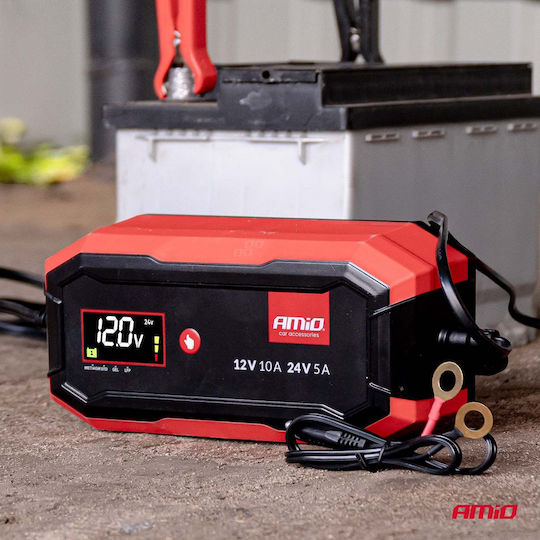 AMiO Φορτιστής Μπαταρίας Αυτοκινήτου 12/24V