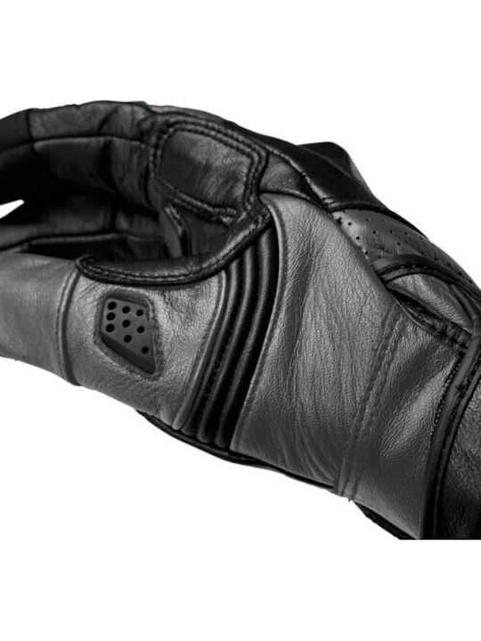 Fox Bomber Pro Καλοκαιρινά Ανδρικά Γάντια Μηχανής Δερμάτινα Μαύρα