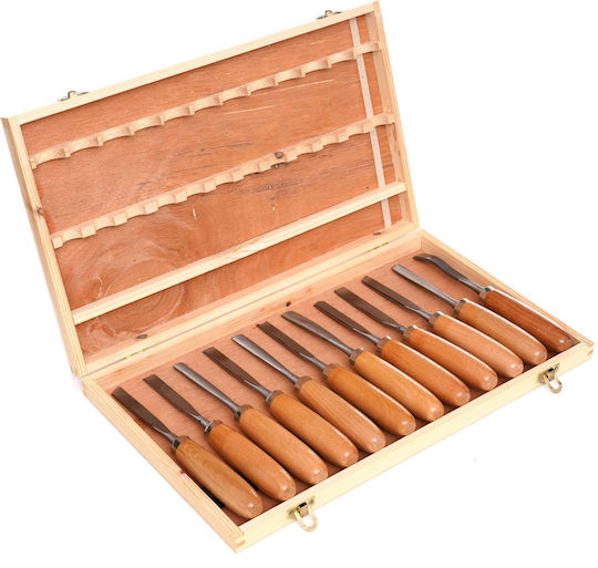 Dalti Wood Carving Chisels Kraft&dele Set 12 Pieces Various Shapes Kd11775