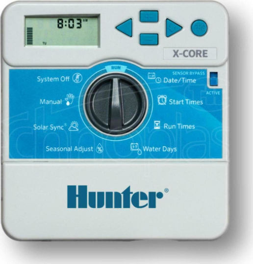Hunter Industries X-Core Προγραμματιστής Ποτίσματος Πίνακα Ρεύματος 4 Στάσεων