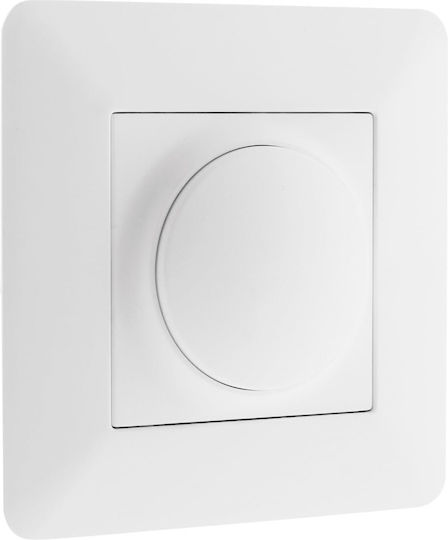 Universe Recessed Dimmer Switch with Frame LED Rotary 150W up to 150W Alpha Retur in White Color