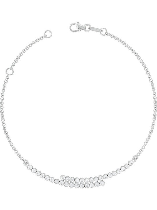 Kiriakos Gofas Σετ με Κολιέ & Βραχιόλι από Λευκόχρυσο 14K με Πέτρες