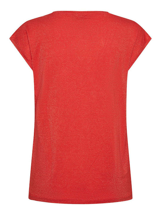 Women's T-shirt Striped Red