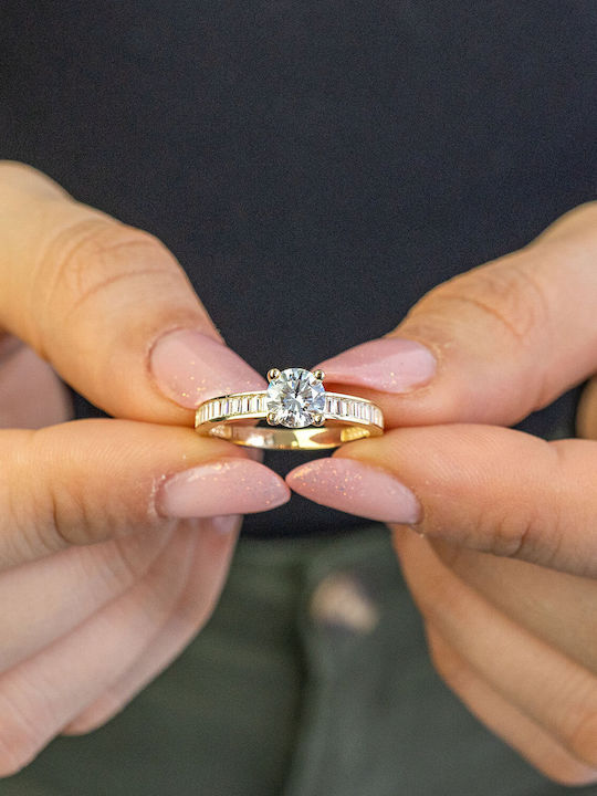 Kiriakos Gofas Women's Ring with Stones from 14K Gold