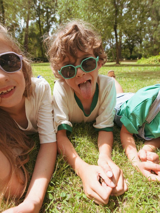 KiETLA Unbreakable Rectangle Kids Sunglasses with Polarized Lens Black for 4-7 Years