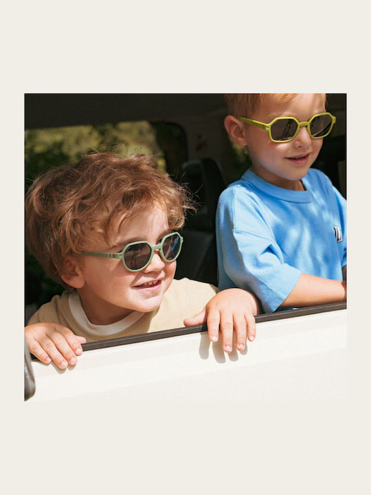 KiETLA Unbreakable Round Kids Sunglasses Green for 2-4 Years