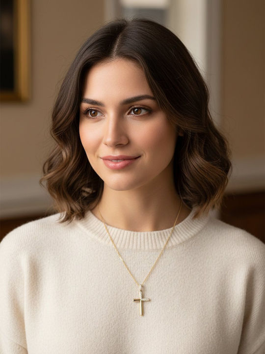 Papadopoulos Gold Weiblicher Kreuz ohne Kette K14.0073
