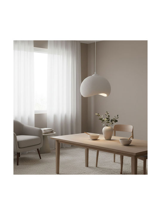 Megapap Yontu Κρεμαστό Φωτιστικό Λευκό με Ντουί E27 34x29x120εκ.