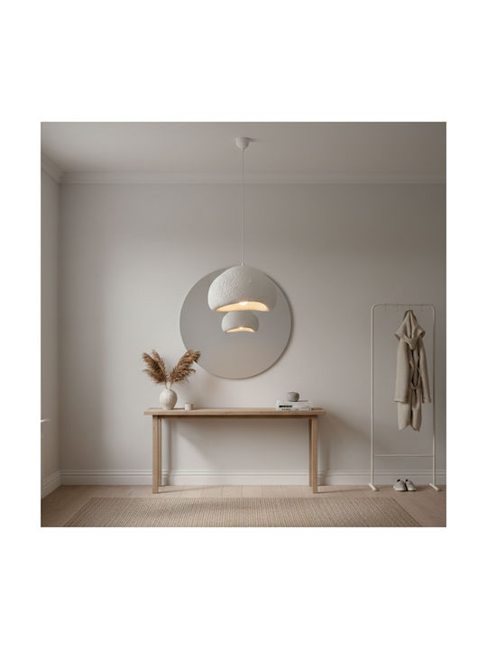 Megapap Nua Pendant Ceiling Light White with E27 Socket 40x38x120cm