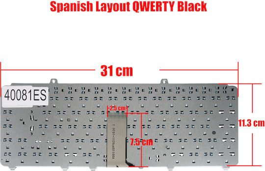 Испанска Клавиатура За Лаптоп Spanish Laptop Keyboard Dell Inspiron 1420 1520 1521 1525 1526 Xps M1330 M1530 Vostro 1400 1500 Nk750 0nk750 Nk752 Mu194 Es Черна Код 40081es