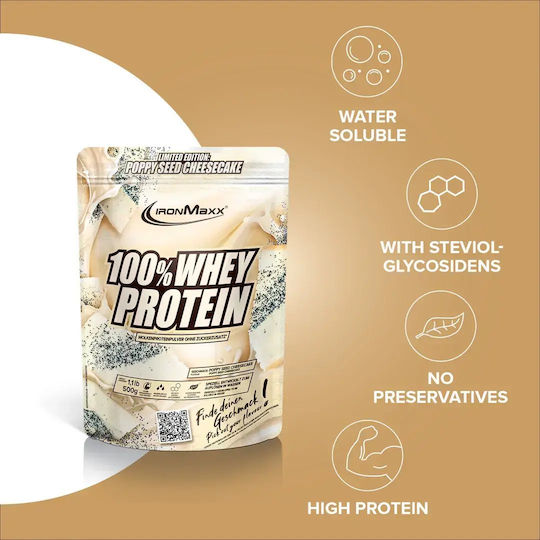 IronMaxx 100% Molkenprotein mit Geschmack Mohnkuchen Käsekuchen 500gr