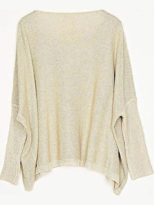 Damen Pullover mit V-Ausschnitt Gold