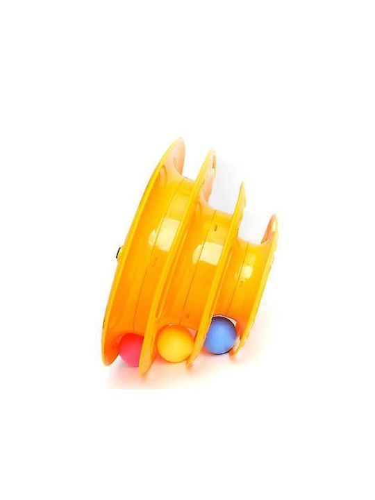 Cat Toy Orange Orange Three-Story Tower with Balls