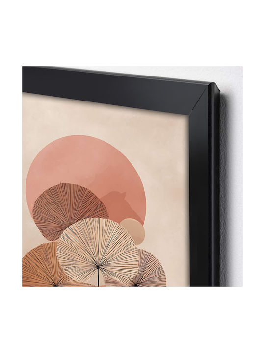 Megapap Pink Leaves Wooden Painting 50x70cm