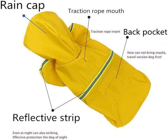 Animal Yellow Waterproof Dog Coat with 85cm Back Length