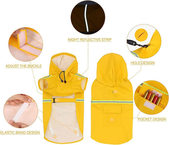 Animal Yellow Waterproof Dog Coat with 85cm Back Length