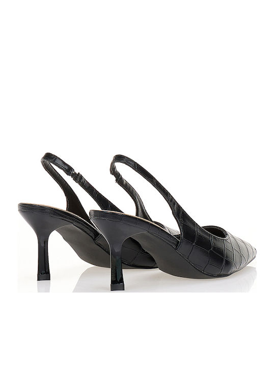 Pointed Toe Heels with Mid Heel Black