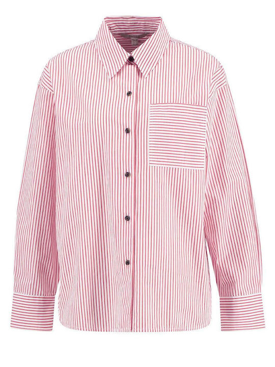 Μακρυμάνικο Γυναικείο Πουκάμισο Poppy Red Stripe Ριγέ