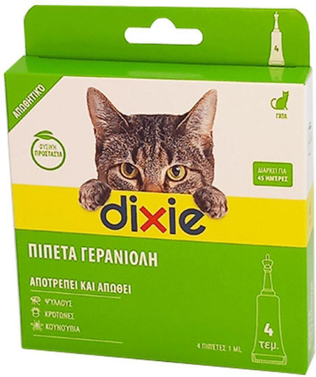 Dixie Απωθητικες Αμπουλες Γερανιολης Γατα 4 Πιπετες