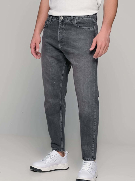 Men's Elastic Jeans Pants with Relaxed Straight Fit Anthracite