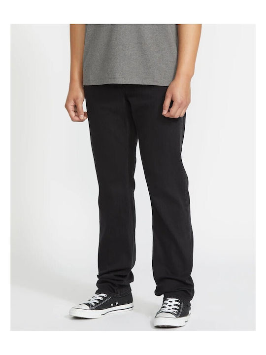 Men's Elastic Jeans Pants with Regular Straight Fit Black Out