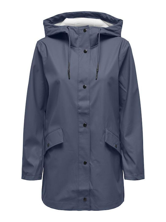 Women's Indigo Coat with Hood