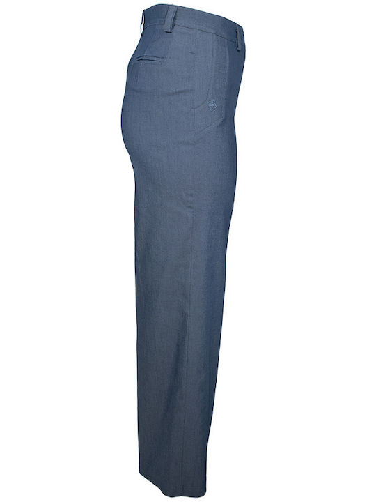 Damen Hochgebirge Stoffhose in Gerader Bein Stil Blau