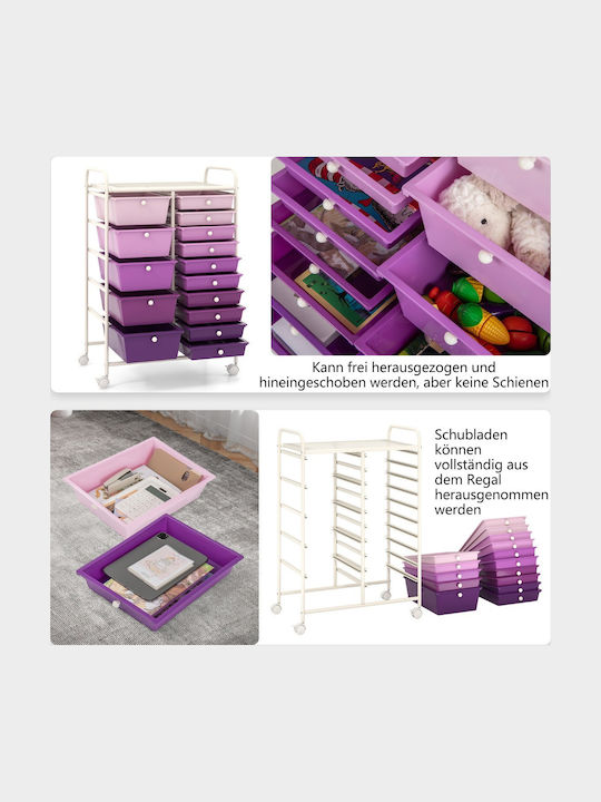 Storage Drawer from Metal and Plastic M62.5xW37xH87cm