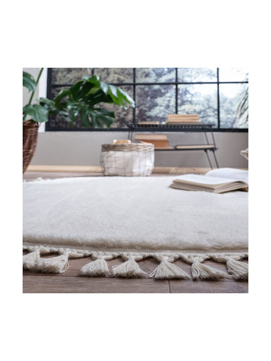 Teoran Floor Χαλί Στρογγυλό Εκρού Φ120cm