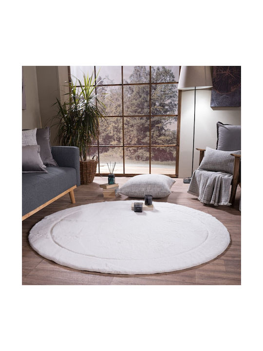 Teoran Floor Χαλί Στρογγυλό Εκρού Φ120cm