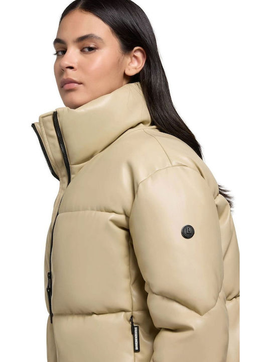 Γυναικείο Μπουφάν για Χειμώνα Beige