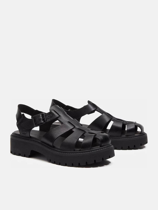 Timberland Δερμάτινα Σανδάλια Μαύρα