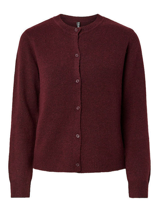 Women's Knitted Burgundy Cardigan