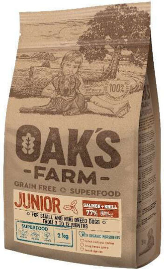 Oak`s Farm Getreidefrei Kleine Rassen Junior Lachs & Krill 2kg