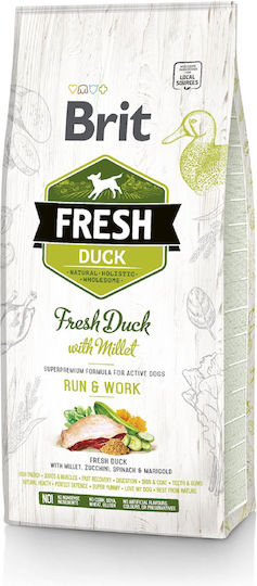 Brit Run & Work 12kg Dry Food for Adult Dogs with Duck
