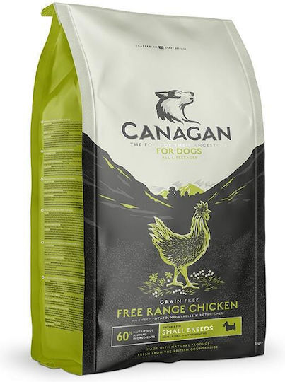 Canagan Free Run Chicken 2kg Ξηρά Τροφή χωρίς Σιτηρά για Ενήλικους Σκύλους Μικρόσωμων Φυλών με Κοτόπουλο
