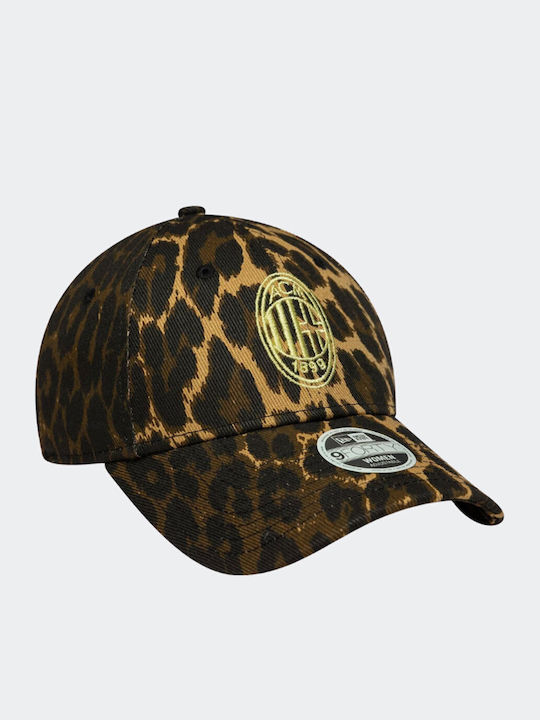New Era Ac Milan Womens Leopard Open Brown 9forty Cap Καπέλο Λεοπάρ Σχέδιο