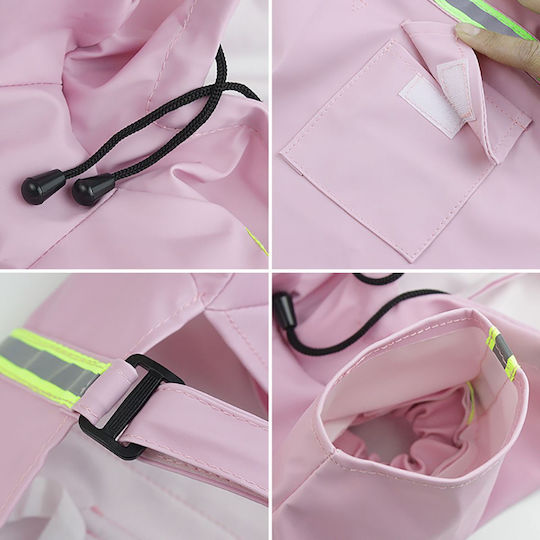 Animal Pink Waterproof Dog Coat with 45cm Back Length