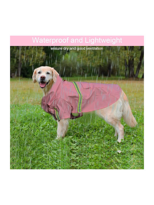 Animal Hundemantel Wasserdicht Kapuzen Rosa mit Rückenlänge 85 cm.