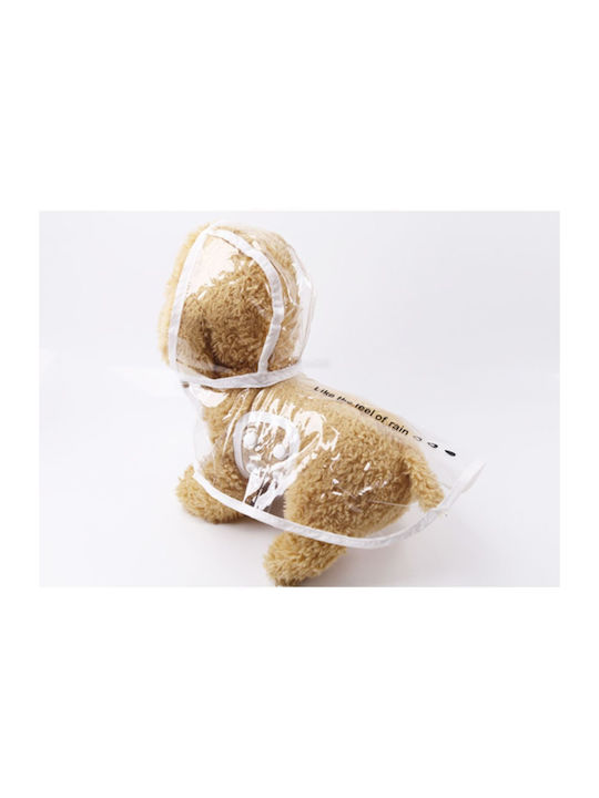 Animal Transparent Waterproof Dog Coat with Hood with 22cm Back Length