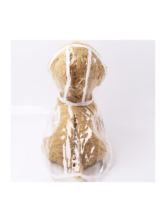 Animal Transparent Waterproof Dog Coat with Hood with 22cm Back Length